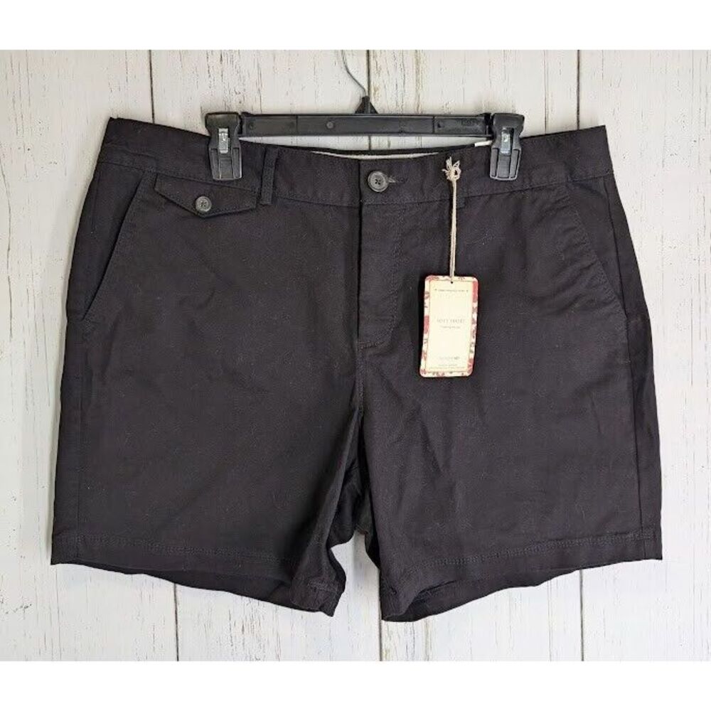 Dockers Size 16‎ Black Soft Short Khaki Womens Outdoor Summer Shorts NWT